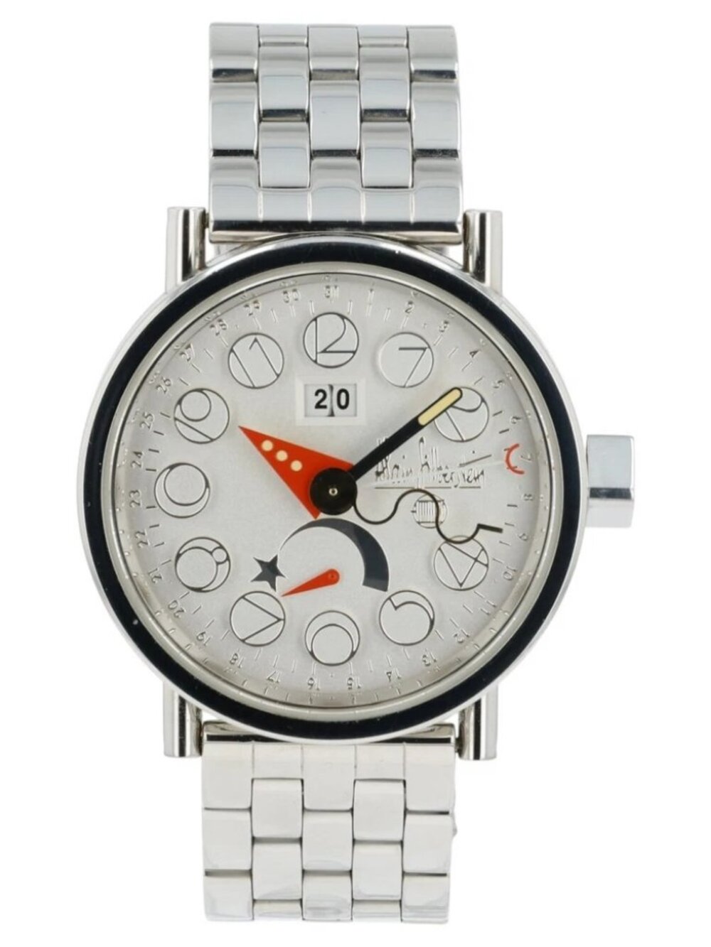 Alain Silberstein Hedbo Silver Dial Stainless Steel 40mm Automatic Mens Watch